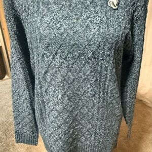 MAISON KITSUNE Textured Knit Sweater in Blue